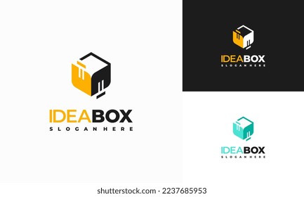 Idea Box Diseños de logotipos vectores de concepto, logotipo de plantilla de la caja de inspiración