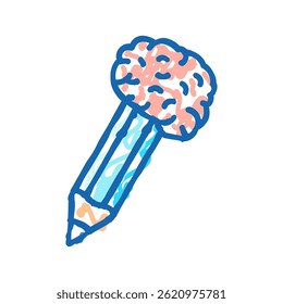 idea brain human doodle icon sketch vector. idea brain human sign. isolated symbol illustration