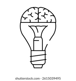 idea brain human line icon vector. idea brain human sign. isolated contour symbol black illustration