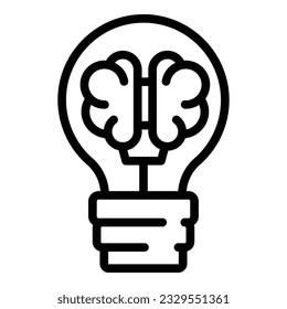 Idea brain icon outline vector. Plan content. Media seo
