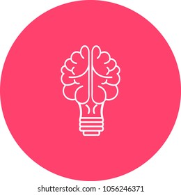 Idea brainstorm design concept with creative vision symbols in lightbulb brain shape vector illustration