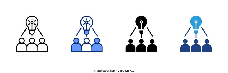 Idea Brainstorm ícone folha coleção de vários estilos