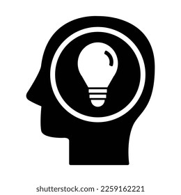 Idea Brainstorming Icon In Flat Style