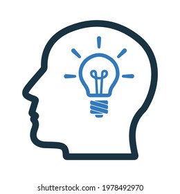 Idea, brainstorming icon. Glyph vector isolated on a white background.