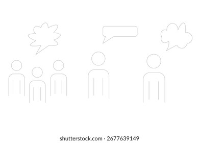 Idea Brainstorming Outline Icon Set  Teamwork, Creativity, Innovation, Communication