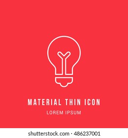 Idea Bright red material designed line thin flat icon / logo