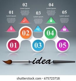 Idea brush for drawing on a gray background.