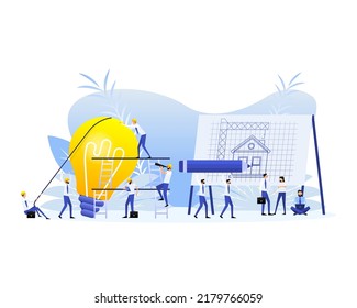 Idea to build people. Vector design. Business concept. Team work concept