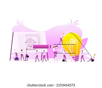 Idea to build people. Vector design. Business concept. Team work concept