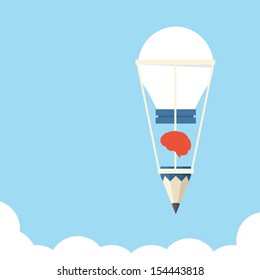 Idea bulb balloon design, vector