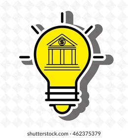 idea bulb bank icon vector illustration graphic