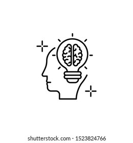 Idea bulb brain icon. Element of brain concept