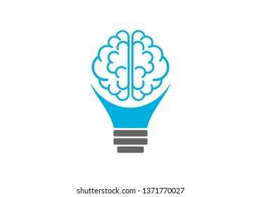 Idea, bulb brain logo