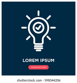 Idea bulb with check vector icon