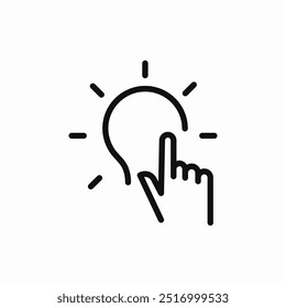 Idea Bulb Hacer clic Icono signo Vector