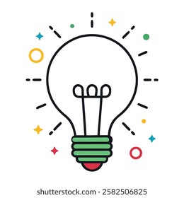 Idea Bulb Colorful Vector on White Background