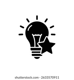 Idea Bulb Combined with Award Star for Creative Achievement