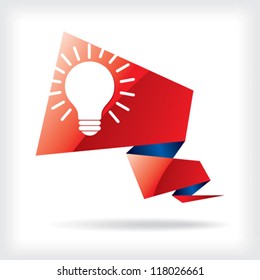 idea bulb concept with red paper