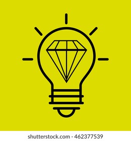 idea bulb diamond icon vector illustration graphic