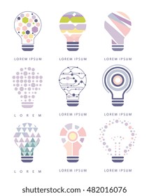 Idea Bulb Different Abstract Design Pastel Icons