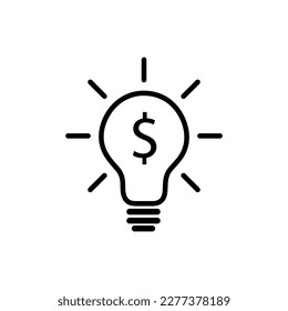 idea bulb with dollar sign, money creative simple flat vector illustration for web site or mobile app.eps