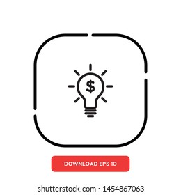 idea bulb with dollar sign vector icon
