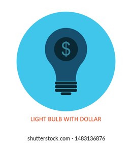 idea bulb with dollar sign vector icon, money creative symbol. Modern, simple flat vector illustration for web site or mobile app