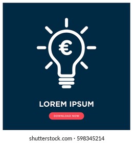 Idea bulb with euro sign vector icon