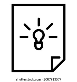 Idea Bulb File Flat Icon Isolated On White Background