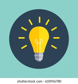 Idea Bulb Flat Design Icon. Vector Illustration EPS10