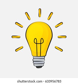 Idea Bulb Flat Design Icon. Vector Illustration EPS10