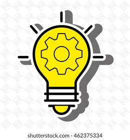 idea bulb gear icon vector illustration graphic