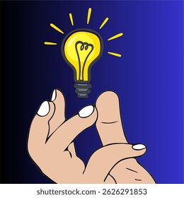 idea bulb glowing showing blooming idea innovative creative