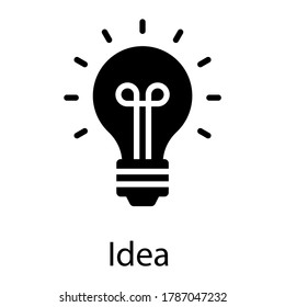 idea bulb glyph icon isolated on white background