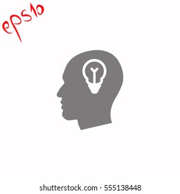Idea bulb grey icon.