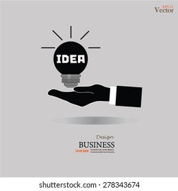 idea bulb in hand.hand with light bulb.vector illustration.