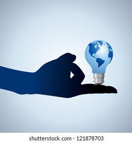 idea bulb hold on hand