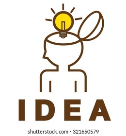 idea bulb in human head Concept