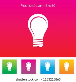 Idea Bulb Icon in Colored Square box. eps-10