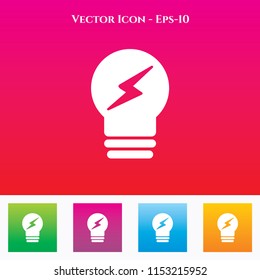 Idea Bulb Icon in Colored Square box. eps-10