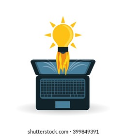 idea and bulb icon design, vector illustration