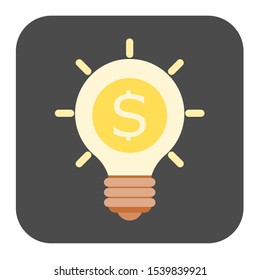 Idea bulb icon isolated. Flat design vector illustration.