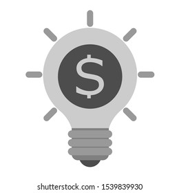 Idea bulb icon isolated. Flat design vector illustration.