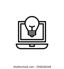 Icono de la bombilla de ideas en estilo de línea. Vector