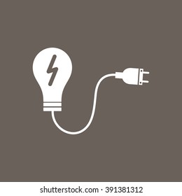 Idea or bulb Icon on Dark Gray Color. Eps-10.