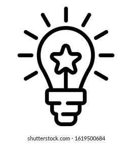 Idea bulb icon. Outline idea bulb vector icon for web design isolated on white background