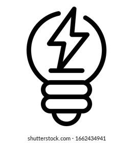 Idea bulb icon. Outline idea bulb vector icon for web design isolated on white background
