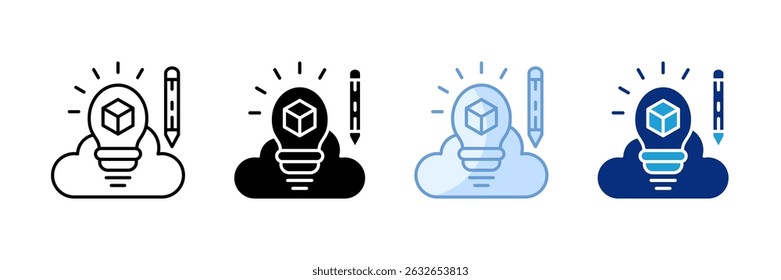 Idea Bulb Icon Set Multiple Style Collection