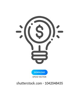 Idea bulb icon simple money vector illustration