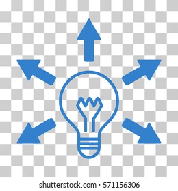 Idea Bulb icon. Vector illustration style is flat iconic symbol, cobalt color, transparent background. Designed for web and software interfaces.